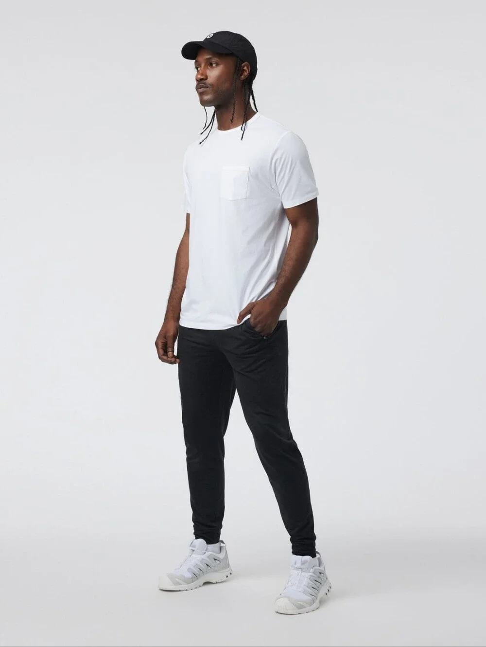 Vuori Black Men's Joggers with White Drawstring